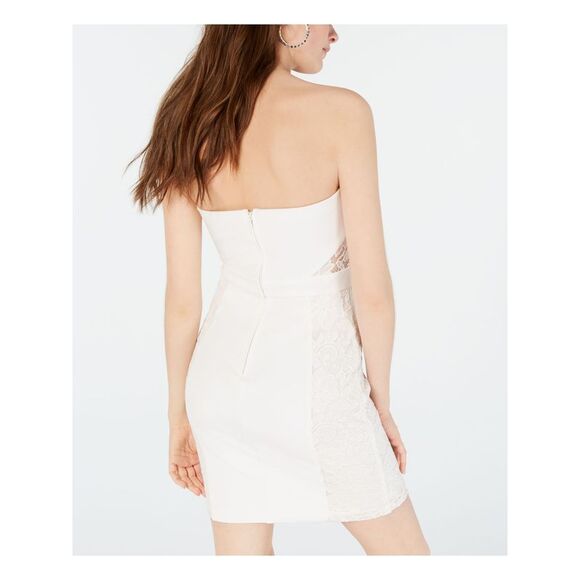 NWT B DARLIN Womens White Sleeveless Mini Party Body Con Dress 3\4 - Picture 2 of 5